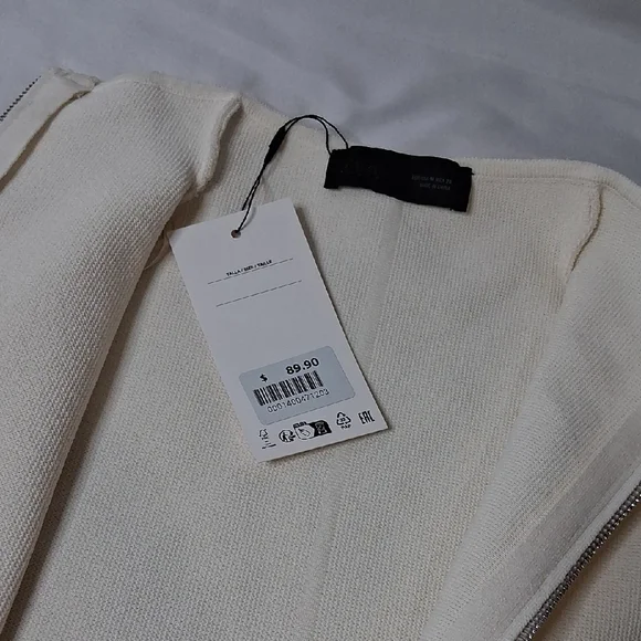 Zara Cream Bomber Jacket - Picture 3 of 5